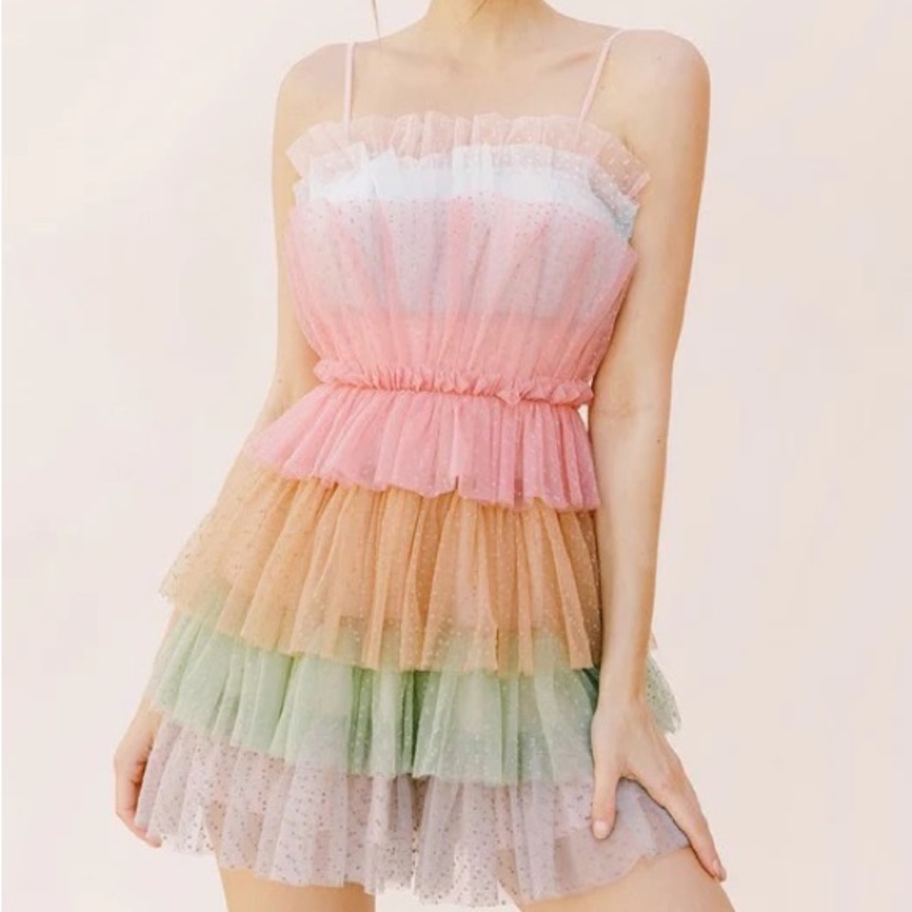 NWT Tulle Pastel Layered Dress